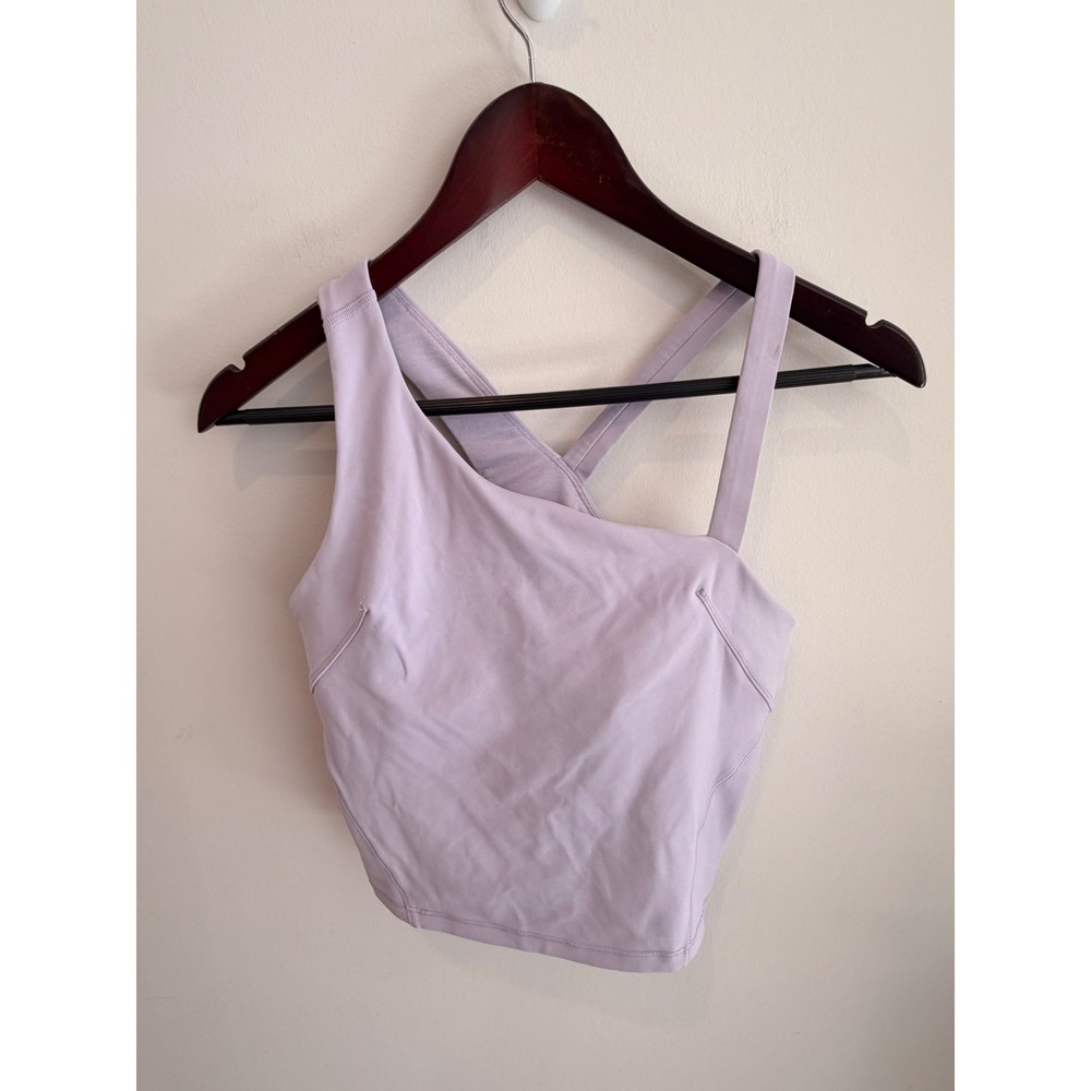Lululemon Longline Sports Bra Tank Size 8 Lavender Asymmetrical